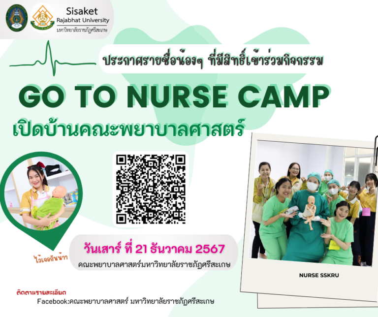 ประกาศนักเรียนเข้าร่วมกิจกรรม”เปิดบ้านคณะพยาบาลศาสตร์ GO to Nurse 2024″